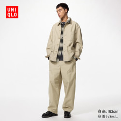 优衣库 488739 针织廓形舒适九分裤 深米色 XL