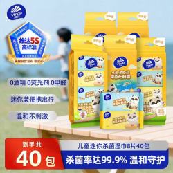 维达 杀菌湿巾 卫生湿纸巾 出行便携旅行小包 杀菌无刺激 8片*40包