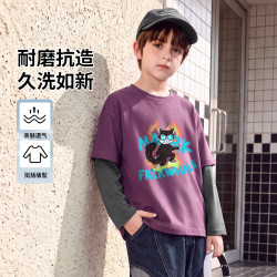 马克华菲 长袖T恤秋季男女童纯棉打底衫秋装 多款可选