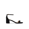 STUART WEITZMAN NUDIST BLOCK 50 粗跟一字带凉鞋 黑色 36