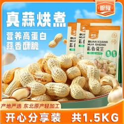 粮隆 蒜香花生3斤装 带壳坚果炒货休闲食品下酒鬼菜 办公室零食小吃 当年新货 蒜香花生 500g