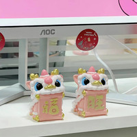 木易 国潮舞龙醒狮创意新年摆件车载摆件办公室桌面装饰品礼物 舞龙摆件【福福龙】