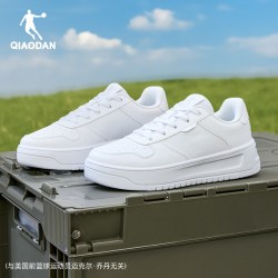 乔丹 运动女鞋春夏季透气空军一号小白鞋厚底增高休闲减震板鞋 乔丹白/冰氢紫 37