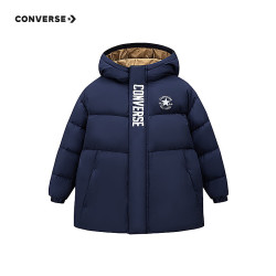 匡威 儿童羽绒服男女童2025冬季加绒加厚防风保暖外套潮流童装百 藏青蓝 清洁度1000+ 160 /76 充绒量约156g