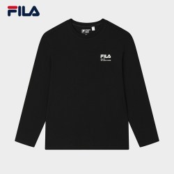 FILA 官方情侣款针织长袖运动T恤秋季休闲纯棉百搭宽松长上衣