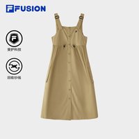 FILA FUSION斐乐潮牌女子梭织背带裙夏新款休闲宽松工装裙子