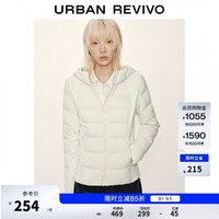 UR UR2026春季新款女装休闲连帽抽绳绗缝拉链羽绒服UYL160009