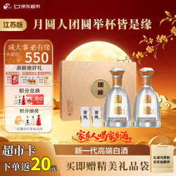 今世缘 国缘系列 国缘对开 白酒  500ml*2瓶 礼盒装 柔雅型 42%vol
