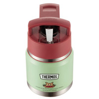 THERMOS 膳魔师 316L不锈钢 儿童保温杯 饭盒 勺 滑盖焖烧罐 410ml 绿色