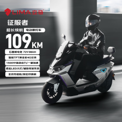 立马电动车 立马电动摩托车 征服者72V38Ah大电池109KM长续航1500W电机TFT彩屏双碟刹通勤外卖电动车电瓶车 曙光银