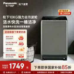 Panasonic 10KG全自动波轮洗衣机  大容量可洗毛毯羽绒服  XQB100-Q18M 波轮 10kg