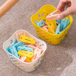 茶花 夹子塑料晾晒衣夹袜子夹晾被子24夹配篮子 颜色随机