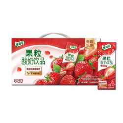 伊利 3月优酸乳草莓熊果粒酸奶245g12盒整箱营养早餐过年送礼盒装