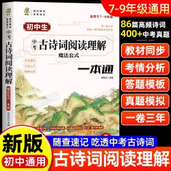 中考古诗词阅读理解一本通 配套人教版语文课本教材专项训练初中必背古诗词七八九年级