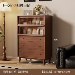 红林日记 实木餐边柜靠墙一体小户型咖啡柜置物柜储物收纳柜茶水柜