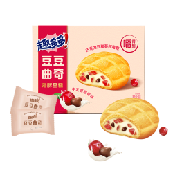 趣多多 豆豆曲奇牛乳蔓越莓味饼干小包装儿童网红零食