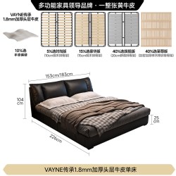 FA SA DI HOUSEHOLD 政府补贴法莎蒂床现代简约主卧高端大气双人带收纳储物高箱真皮床