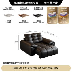 FA SA DI HOUSEHOLD 政府补贴法莎蒂大黑熊零靠墙电动功能沙发客厅软包头层牛皮沙发