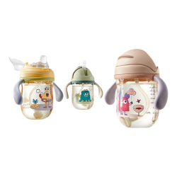 babycare 儿童tritan吸管杯+鸭嘴盖 240ml 淡藻绿
