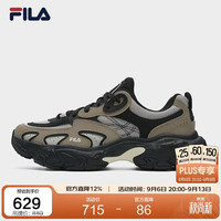 FILA 男鞋老爹鞋运动鞋2025冬鞋子飓风鞋黑色休闲鞋 本布褐/麻绳棕-GS 40.5