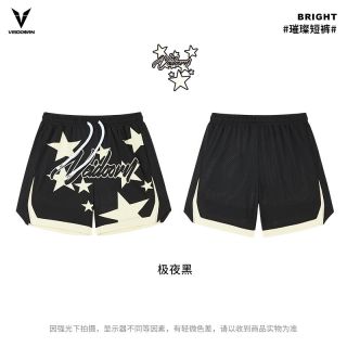 VEIDOORN 短裤璀璨篮球裤夏季宽松美式潮牌训练四分裤男跑步网眼运动裤