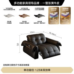FA SA DI HOUSEHOLD 中古真皮沙发客厅现代简约头层牛皮电动功能零靠墙沙发