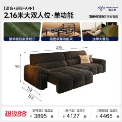 帕沙曼 绿色沙发床电动布艺小户型客厅复古风可伸缩功能雪尼尔沙发