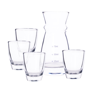 青苹果 无铅玻璃 二两分酒器*6+茅台杯*6 白酒杯套装
