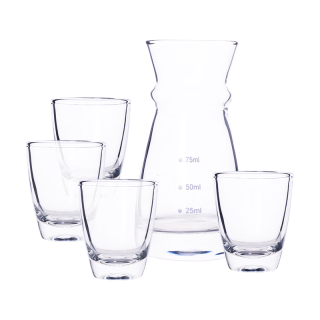 青苹果 无铅玻璃 二两分酒器*6+茅台杯*6 白酒杯套装