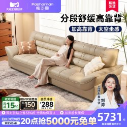 帕沙曼 意式极简真皮沙发客厅2026新款头层牛皮现代高靠背直排沙发
