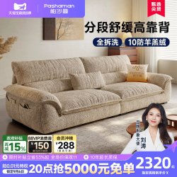 帕沙曼 可拆洗布艺沙发小户型客厅2026新款帆船沙发高靠背云帆沙发