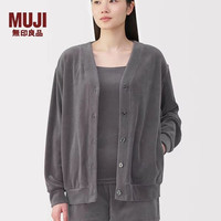 無印良品 MUJI 无印良品 MUJI 女式天鹅绒开衫女士睡衣上衣单件家居服冬季纯棉