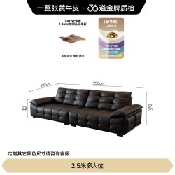 FA SA DI HOUSEHOLD 高靠劳伦斯真牛皮意式简约直排沙发