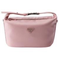 PRADA Chérie Re-Nylon 迷你手提包 桃粉色