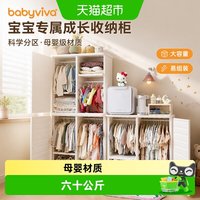 babyviva 儿童衣柜宝宝喂养台男孩女孩玩具收纳柜婴儿衣橱卧室客厅