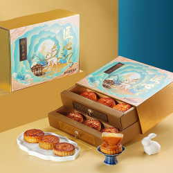 稻香村 月饼礼盒装广式蛋黄莲蓉老式五仁椒盐中秋企业员工福利送礼品800g