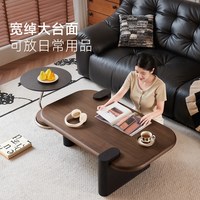 帕沙曼 棕意茶几桌中古轻奢高级感客厅家用椭圆茶几小户型高端边几