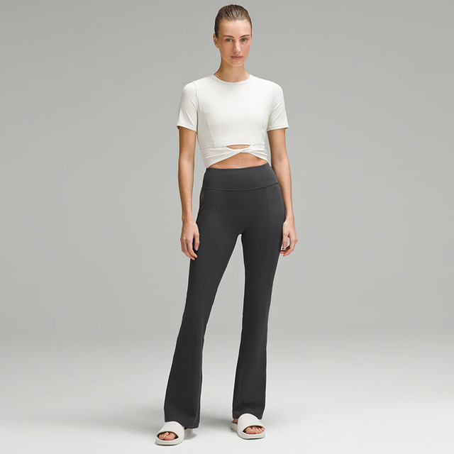 lululemon 丨Groove 女士高腰喇叭裤 32.5" 口袋款 芯吸 LW5FXIS 石墨灰