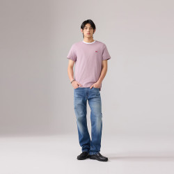 Levi's 情侣同款美式复古简约休闲时尚宽松LOGO印花短袖T恤 灰紫色 002U3-0005