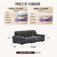 浪度家居 浪度朵朵云布艺沙发雪尼尔全拆洗奶油风小户型直排客厅双人高端