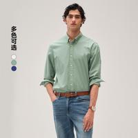 TEENIE WEENIE 小熊男装纯色衬衫夏秋简约翻领大方休闲时尚舒适男式衬衫长袖情侣