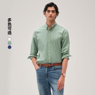 TEENIE WEENIE 小熊男装纯色衬衫夏秋简约翻领大方休闲时尚舒适男式衬衫长袖情侣