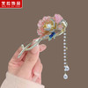 芠拉 复古珐琅彩牡丹花扭扭夹 A23-207
