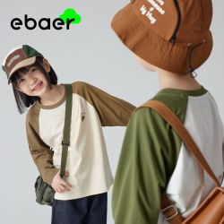 EBAER 男童t恤女童打底上衣儿童短袖春衣中大童打底衫26春季新款内搭潮