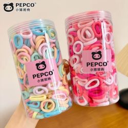小猪班纳 500根罐装糖果色毛巾圈发绳儿童扎头发皮筋发圈宝宝头绳
