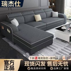 瑞杰仕 布艺沙发简约现代免洗科技布大小户型贵妃客厅经济家用出租房新款
