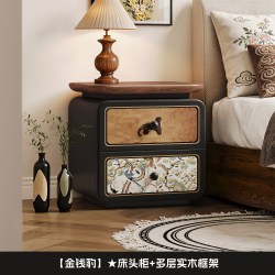 耐家 中古风床头柜2026新款轻奢高级感家用卧室小型床边收纳柜