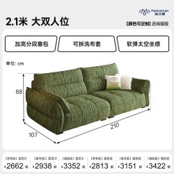 帕沙曼 布艺沙发小户型客厅2026年新款复古风可拆洗雪尼尔沙发直排