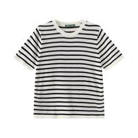 春竹 绵羊毛 丈青/白色 M(160/84A) 女士T恤