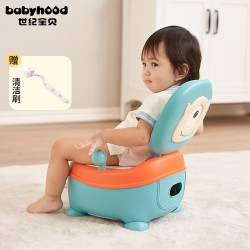 babyhood 儿童小马桶坐便器 婴幼儿便盆男女宝宝座便器PU软垫 格里蓝